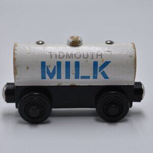 1999 Thomas & Friends Wooden Railway Train Tank Engine Tidmouth Milk Tanker Car